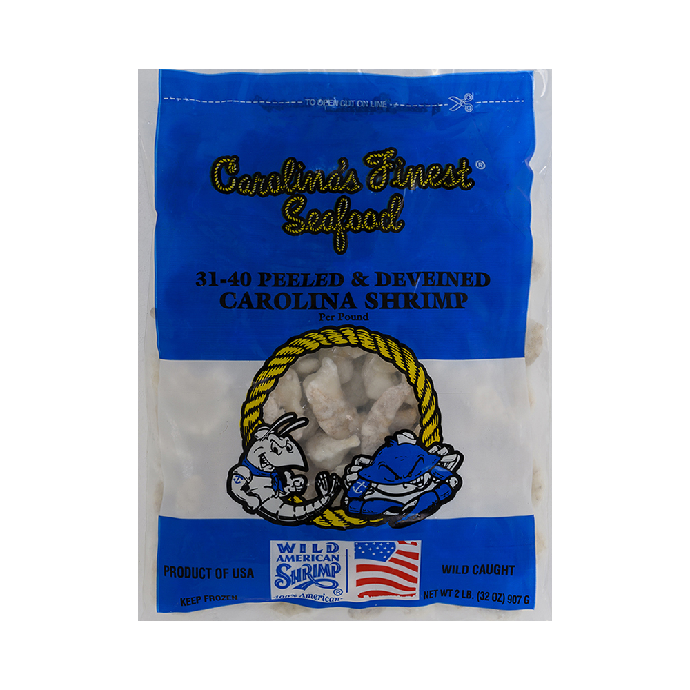 31 – 40 Peeled & Deveined Carolina Shrimp per lb Wild Caught (Frozen)