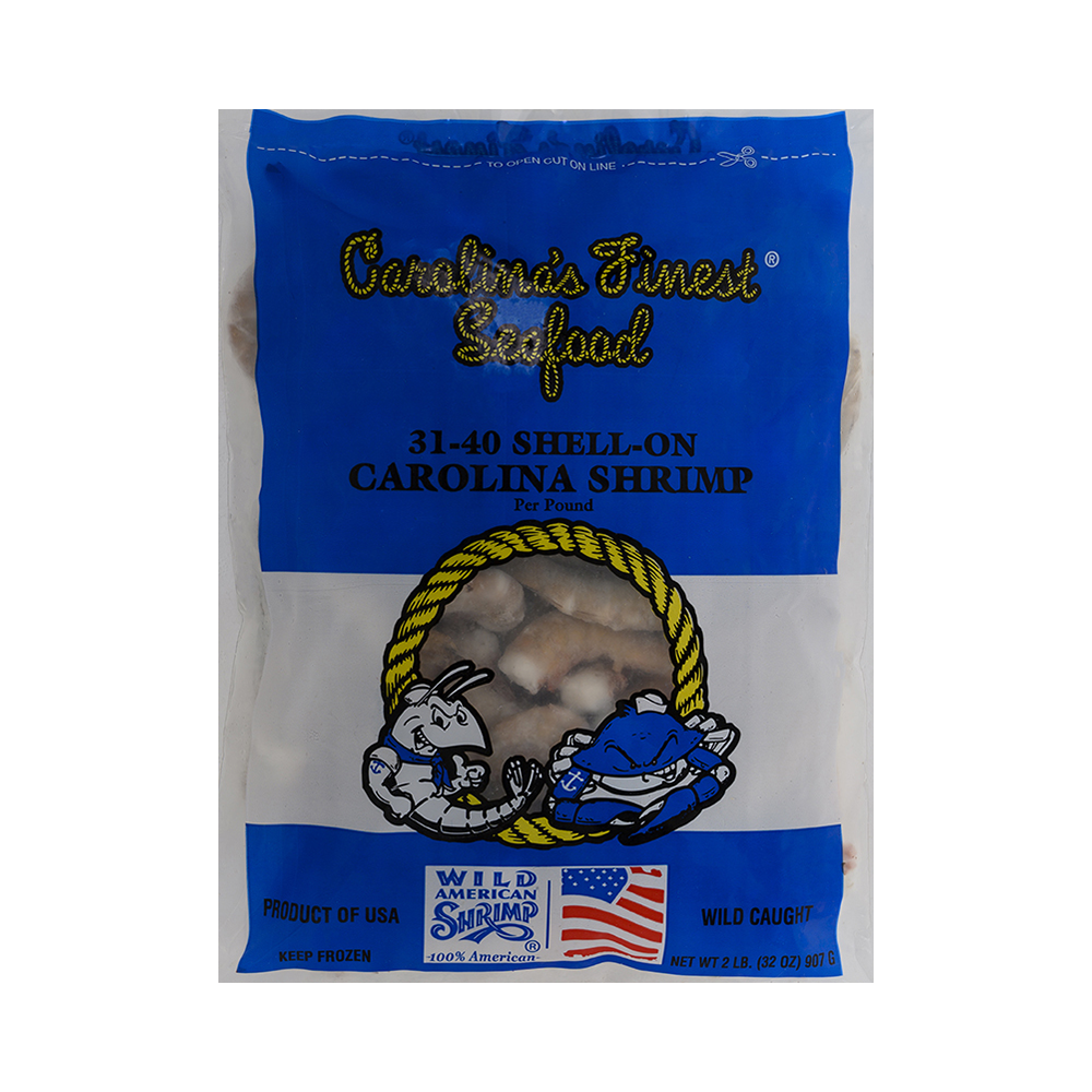 31 – 40 Shell-On Carolina Shrimp per lb Wild Caught (Frozen)